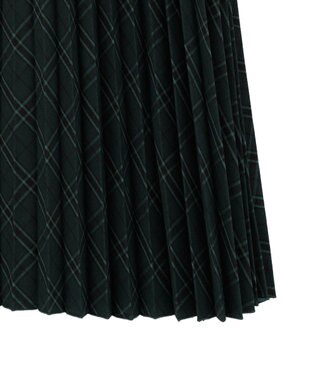 earth music&ecology プリーツミディスカート Check Green