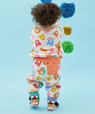 MIKI HOUSE HOT BISCUITS 【80-120cm】カラフルビーンズ 総柄 裏毛パイル素材 トレーナー マルチカラー