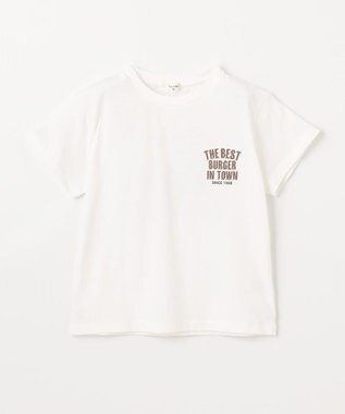 ANY KIDS バックプリント 半袖Tシャツ オフホワイト（ハンバーガー）