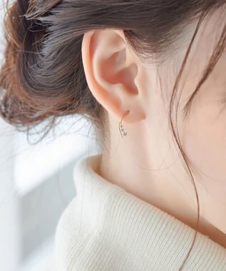 Phoebe 【K10】ラインビジューピアス&イヤリング ゴールド