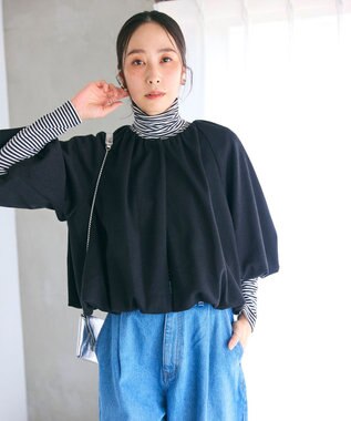 #Newans 【セレモニーにも/洗濯機可】バルーンヘムライトブルゾン​ ブラック