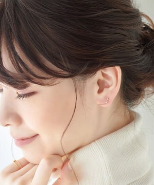 Phoebe 【K10】ラインビジューピアス&イヤリング ゴールド