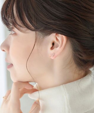 Phoebe 【K10】ラインビジューピアス&イヤリング ゴールド