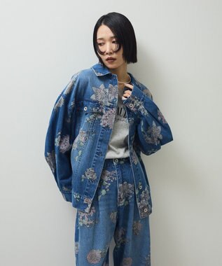 Green Parks ・SUGAR SPOON フラワーptオーバーGジャン Indigo