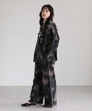 Green Parks ・SUGAR SPOON フラワーptオーバーGジャン Black