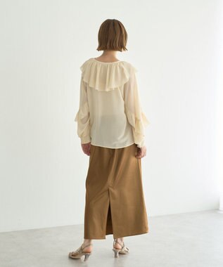 YECCA VECCA シャイニーロングスカート Mocha