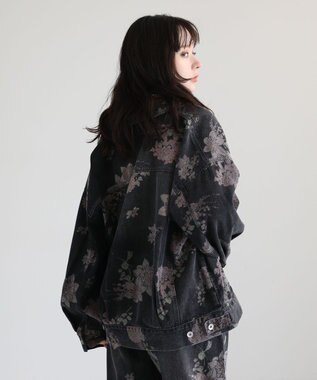 Green Parks ・SUGAR SPOON フラワーptオーバーGジャン Black