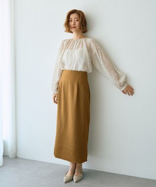 YECCA VECCA シャイニーロングスカート Mocha