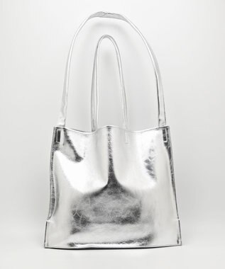 blancle メタリックレザー ガゼット2wayトートバッグ SILVER