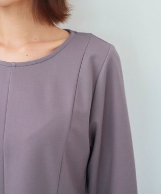 Tiaclasse 【洗える】袖パールポンチフレアトップス ラベンダー