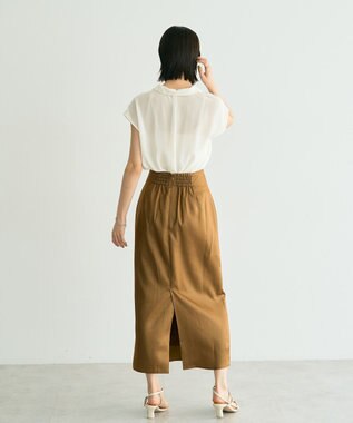 YECCA VECCA シャイニーロングスカート Mocha