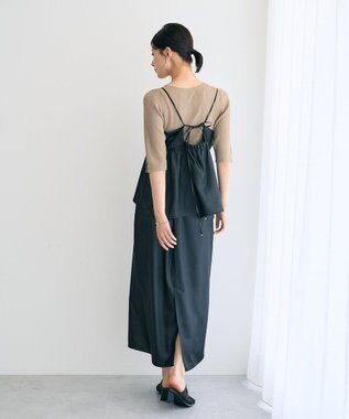 YECCA VECCA シャイニーロングスカート Mocha