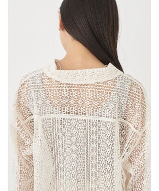 earth music&ecology レースショートシャツ Off White