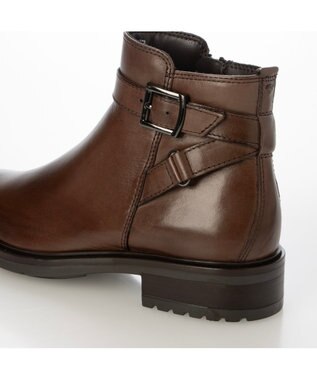 ing <ing>【WEB限定】クロスベルトデザインショートブーツ ダークブラウン