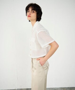 GRACE CONTINENTAL ラッセルメッシュシャツ ホワイト