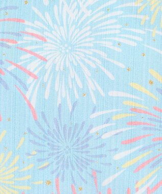 ANY KIDS 簡単帯付き 甚平セット サックスブルー×花火