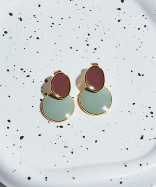 Tiaclasse 2トーンピアス レッド×ミント