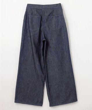 NAVE 【ReNave・セットアップ可/洗える】マーセライズデニム ラップワイドパンツ ネイビー系