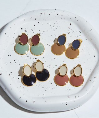 Tiaclasse 2トーンピアス レッド×ミント