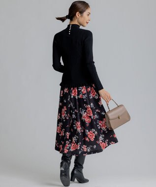 組曲 リブハイネック  ニット ブラック系