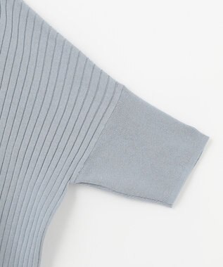 J.PRESS LADIES 【洗える】コットンシルクリラクシー Vネック ニット ダルブルー系