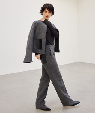 BEIGE， 【洗える】FORD / クルーネックトップス C Gray×Bordeaux