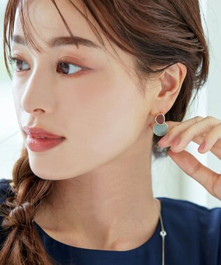 Tiaclasse 2トーンピアス レッド×ミント