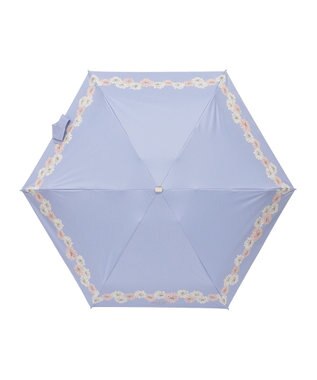 MOONBAT 【WEB限定/遮光率100%】晴雨兼用折りたたみ日傘 ポール&ジョー(PAUL & JOE ACCESSOIRES)クリザンテーム/バイカラー 雨の日OK 遮熱 簡単開閉 UV 晴雨兼用 サックスブルー