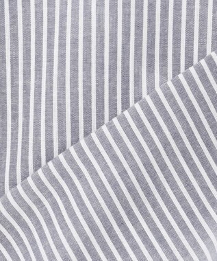 ANY 【手洗い可能】【ペチコート付】ギャザーシャツワンピース ブルーストライプ