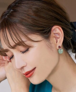 Tiaclasse 2トーンピアス レッド×ミント