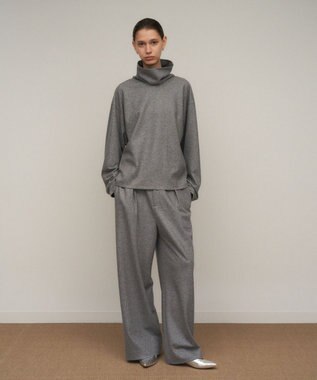 ATON MERINO COLLEGE JERSEY | タートルネックプルオーバー TOP GRAY