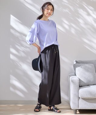 ANY L 【洗濯機可能/接触冷感/UVケア/イージーケア】清涼リラックスパンツ ブラック