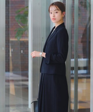 Tiaclasse L 【ダブルクロス・洗える】テーラードジャケット ネイビー