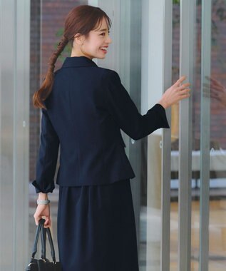 Tiaclasse L 【ダブルクロス・洗える】テーラードジャケット ネイビー