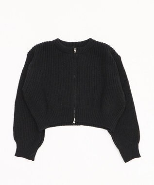 WEGO ダブルZIPニットカーデ ブラック