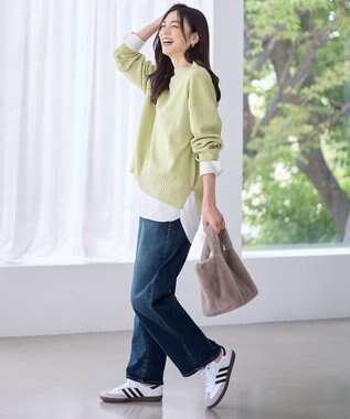 ANY L 【新色追加】ハイネックデイリーニット ライム
