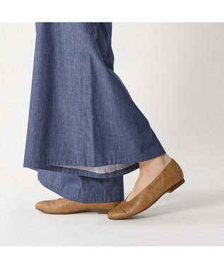 ing <ing>【WEB限定】【レイン対応】プレーンフラットパンプス キャメル