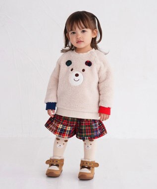 MIKI HOUSE HOT BISCUITS 【80-110cm】 顔ドン ボアフリーストレーナー アイボリー