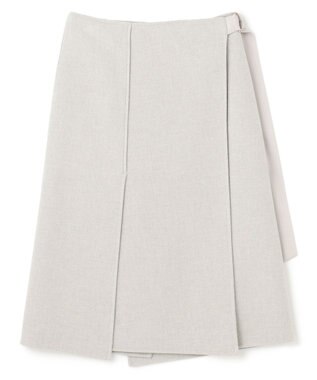 BEIGE， GRASSE / サテンベルト付きリバーラップスカート L Gray