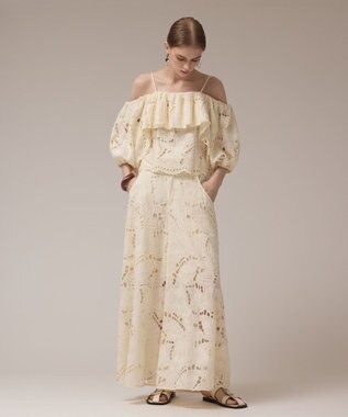 GRACE CONTINENTAL カットワークバギーパンツ キナリ