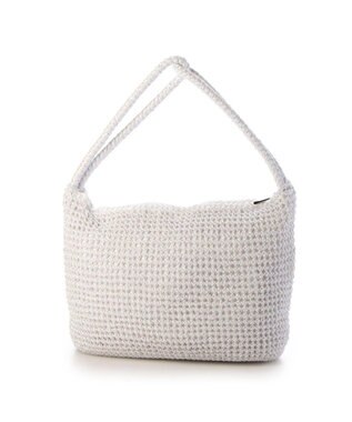 UNBILLION カシュカシュ cachecache / 2wayハンドルメタリックコード編みトートバッグ ホワイト
