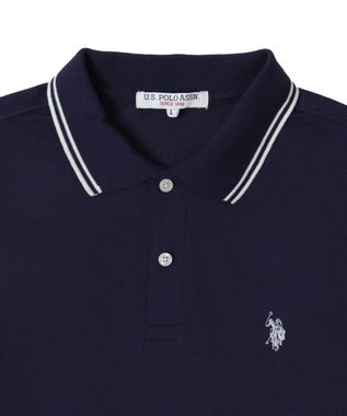 WEGO 【ユニセックス着用ITEM/SMLサイズ展開】別注USPOLOラインポロシャツ ネイビー