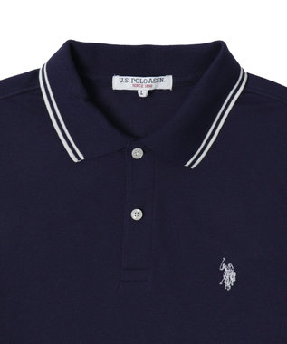 WEGO 【26年春夏新カラー登場/ユニセックス着用ITEM/SMLサイズ展開】U.S. POLO ASSN.別注ラインポロシャツ ネイビー