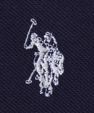 WEGO 【ユニセックス着用ITEM/SMLサイズ展開】別注USPOLOラインポロシャツ ネイビー