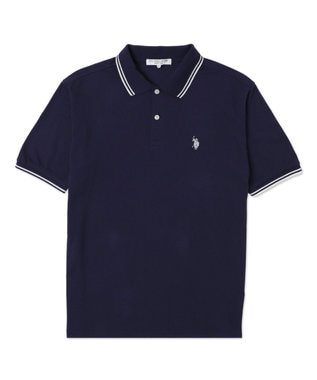 WEGO 【26年春夏新カラー登場/ユニセックス着用ITEM/SMLサイズ展開】U.S. POLO ASSN.別注ラインポロシャツ ネイビー