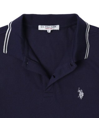 WEGO 【ユニセックス着用ITEM/SMLサイズ展開】別注USPOLOラインポロシャツ ネイビー