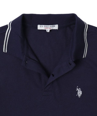 WEGO 【26年春夏新カラー登場/ユニセックス着用ITEM/SMLサイズ展開】U.S. POLO ASSN.別注ラインポロシャツ ネイビー