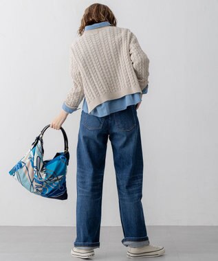 23区 S 【Oggi3月号掲載/洗える】ライトダンガリー クロップド ボリュームスリーブ シャツ ライトインディゴ