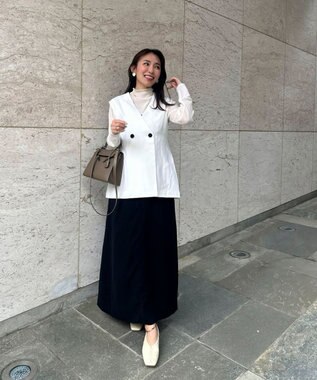 Green Parks AnriettMusee ネック切替デザインベスト Off White