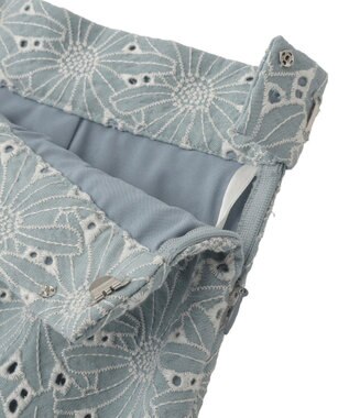 YECCA VECCA フラワーレースロングナロースカート Light Blue